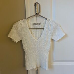 Plenty Scallop Sweater Top XS